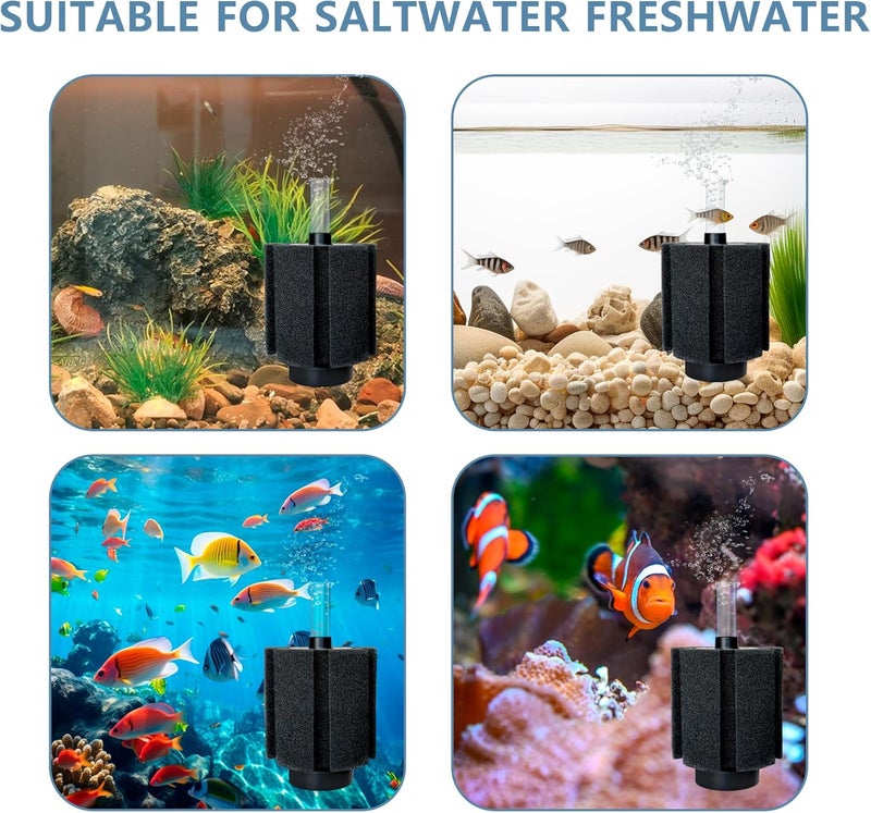 DVHEY 4 Pack 70-80 Gal Aquarium Sponge Filter with Air Stone and Ceramic Filter Media Quiet Fish Tank Filters for Breeding Fry Betta Shrimp Fish Tank with Accessories - Image 4